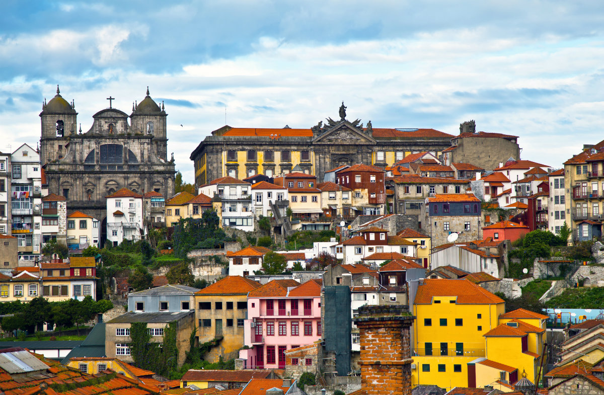 Casas coloridas en Oporto
