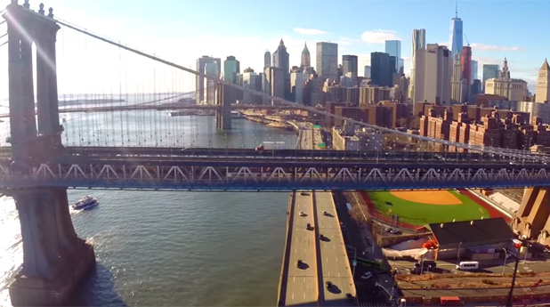 El horizonte de Nueva York visto por un dron