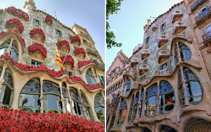Arquitectura catalana de Antoni Gaudi, que obras de Gaudí ver en Barcelona, ​​foto Casa Batlló en Barcelona