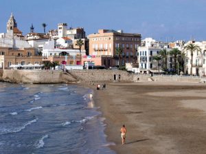 Playa de Sant Sebastià en Sitges