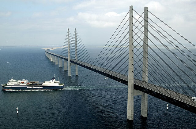 Oresundsbron, puente bajo el agua, Suecia, Dinamarca